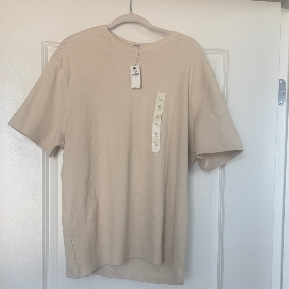 Banana Republic Men's Light Beige Short Sleeve Tee